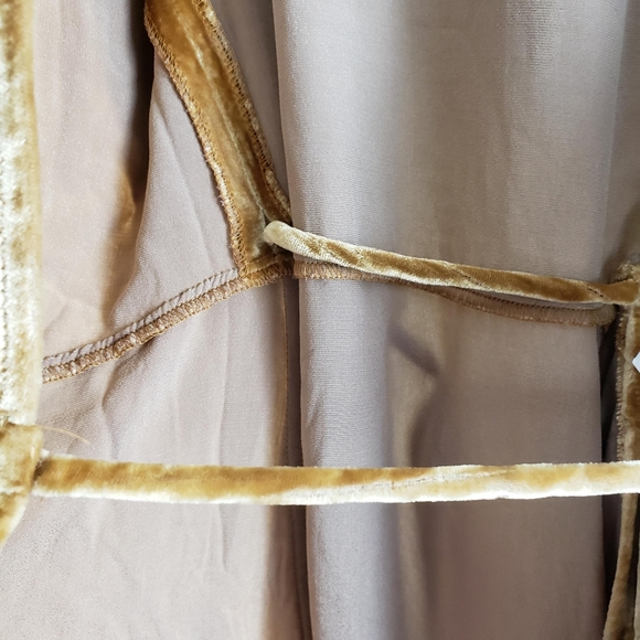 Reformation Boheme Velvet Wrap Dress in Gold, Holiday, Velvet, Party - Picture 8 of 11